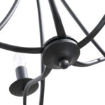 Lampadario a Soffitto Stile Rustico, Acciaio Intrecciato Nero con 5 Candelieri Regolabili e Pieghevoli Ф58 x 45cm - immagine 9