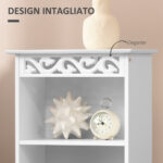 Mobiletto da terra e un Armadietto 2 Ripiani Anta in MDF Bianco Bagno MDF 40L x 23P x 80A cm Bianco - immagine 5
