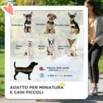 Passeggino per Cani Piccoli Pieghevole, Carrozzina per Cani con Ruote con Freni, Portabicchieri, Cestino Portaoggetti e Imbottitura Rimovibile e Lavabile, per Animali Domestici 10 kg, Rosso - immagine 4
