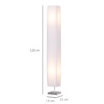 Lampada da Terra Lampada Piantana da Terra Design Moderna Salotto Tessuto 14×14×120cm Bianco - immagine 3