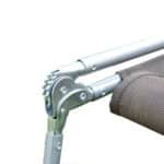 Lettino Prendisole Pieghevole con Schienale Reclinabile e Cuscino, 182x56x24,5 cm, Marrone e Argento - immagine 7