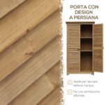 Casetta in Legno da Giardino con Tetto Impermeabile, Armadio da Esterno Porta Attrezzi da Giardino con 3 Mensole, 87x46,5x160cm - immagine 7