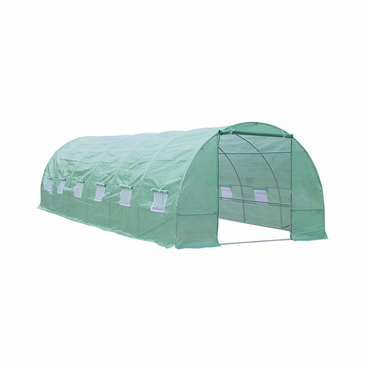 VhNd1117e52aa5ba2.jpg Serra da Giardino con Porta Avvolgibile e 12 Finestre in Acciaio e PE, 8×3×2m, Verde - immagine 1