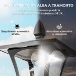 Lampada da Giardino a LED a Energia Solare Impermeabile IP44, 18x18x160 cm, Nero - immagine 5