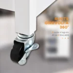 Carrello da Cucina Salvaspazio in MDF con Piano di Lavoro in Legno di Gomma, Cassetto, Armadietto, 3 Mensole, Ripiani Regolabili, Porta Strofinacci e Ruote Girevole, 66x39,5x86,5cm, Bianco - immagine 9