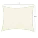 Vela Ombreggiante Rettangolare, Impermeabile e Anti-Raggi UV in HDPE, 3x4m, Crema - immagine 3