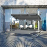 Lettino Matrimoniale 2 Posti Parasole Regolabile da Esterno e Giardino 2x175x134cm Grigio - immagine 10