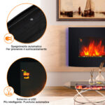 Camino Elettrico da Parete Potenza 10W/20W Effetto Fiamma 7 Colori - immagine 6