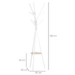 Appendiabiti da Terra Verticale Moderno per Ingresso, 45x45x180cm, Bianco - immagine 3