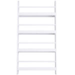 Libreria da Parete con 4 Ripiani in Legno Bianco Impermeabile, Carico Massimo 30kg (59cm x 12cm x 113cm) - immagine 4