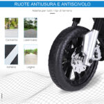 Moto Elettrica per Bambini da 6V con Rotelle e Fari, in PP e Metallo, 105x52,3x62,3 cm, Azzurro e Nero - immagine 6