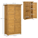Casetta in Legno da Giardino con Tetto Impermeabile, Armadio da Esterno Porta Attrezzi da Giardino con 3 Mensole, 87x46,5x160cm - immagine 3