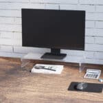 Supporto per Monitor in Acrilico, 53 x 19 x 9 cm, Trasparente - immagine 2