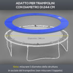 Copertura Imbottita Bordo Trampolino, Protezione per Tappeto Elastico Giaridno in Plastica, Ø244cm, Blu - immagine 5