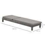 Set 2 Sdraio da Giardino Cuscino Imbottito Regolabile Grigio - immagine 3