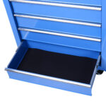 Carrello da Officina a 5 Cassetti con Ruote in Metallo Blu, 67,5x 33 x 77cm - immagine 9