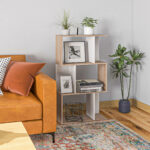 Libreria di Design Scaffale Ufficio Legno Moderna 3 Ripiani 60 × 24 × 111,4cm - immagine 6