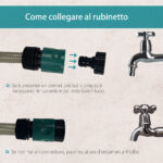 Avvolgitubo Automatico a Parete con Tubo da 10 m, in Plastica e PP, 28x14x34 cm, Nero e Azzurro - immagine 7