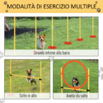Set Agility Dog 3 Esercizi: Slalom, Ostacoli, Anello, per Addestramento Cani, Portatile, 2,5 kg, Giallo e Rosso - immagine 5