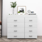 Mobile con Cassetti Cassettiera in Legno per Camera, Cucina, Bagno 90×35×73cm Bianca - immagine 6