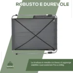 Lettino Matrimoniale 2 Posti Parasole Regolabile da Esterno e Giardino 2x175x134cm Grigio - immagine 5