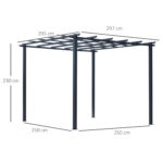 Gazebo Pergola da Giardino 3x3m Decorabile con Rampicanti in Metallo Nero - immagine 3