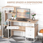 Scrivania PC di Design Moderno con Scaffale 133 x 55 x 123cm - immagine 5