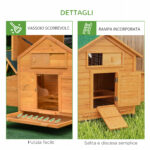 Pollaio Gabbia Ovaiole per Galline da Giardino con 2 Cassetti, Nido e Tetto da Esterno Impermeabile in Legno, 150x1x96,5 cm - immagine 7