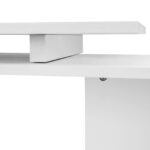 Scrivania Moderna, Angolare e Girevole con Libreria, Tavolo da Pranzo in Truciolato Bianco, 140x120x78 cm - immagine 7