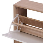 Mobile per Ingresso in Legno Set 3 Pezzi con Scarpiera, Appendiabiti e Specchio, 80x27x46,5cm - Color Legno - immagine 8