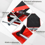 Cavalletto Alzamoto, Sollevatore per Moto in Acciaio Rosso e Nero, Pieghevole e Antiscivolo 41,5 x 23,5 x 10-37cm - immagine 7