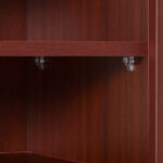 Mobile Porta TV Classico da Soggiorno con 2 ripiani e 2 Armadietti, in MDF e Acciaio Inox, Marrone, 120x39,5x52cm - immagine 8