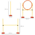 Set Agility Dog 3 Esercizi: Slalom, Ostacoli, Anello, per Addestramento Cani, Portatile, 2,5 kg, Giallo e Rosso - immagine 3