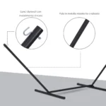 Supporto per Amaca 330-360 cm in Metallo con Bordi in Gomma, 360x92x112 cm, Nero - immagine 9