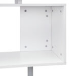 Scrivania Moderna, Angolare e Girevole con Libreria, Tavolo da Pranzo in Truciolato Bianco, 140x120x78 cm - immagine 8