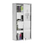 Armadietto Medicinale Cassetta Porta Medicina a Quattro Ripiani in Acciaio Inox 30 x 12 x 60cm - immagine 8