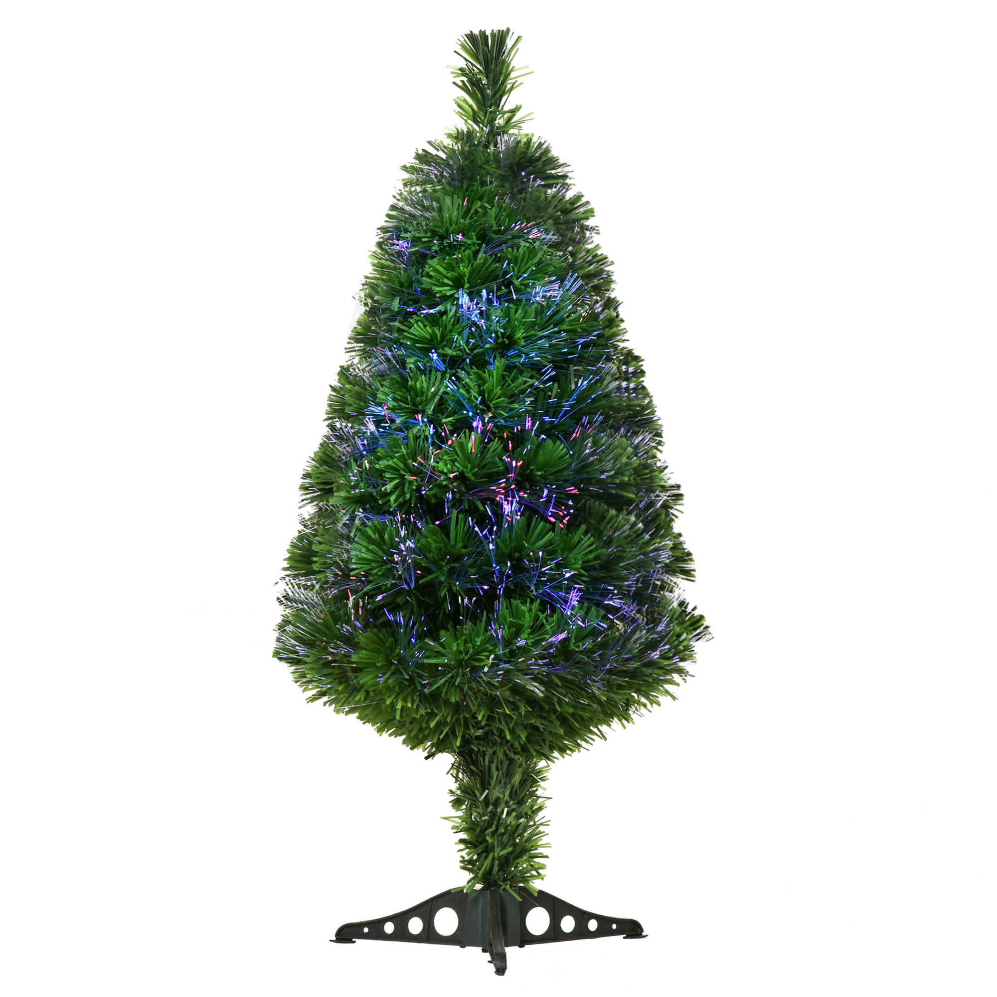 t9711519a917b16e4.jpg 90cm albero di natale artificiale con luci e fibre ottiche, 90 Folti Rami in PVC, Decorazione di Natale con 4 Colori, Verde | Aosom Italy - immagine 1