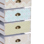 Cassettiera Mobiletto Vintage con 5 Cassetti Stile Shabby Bagno, Ingresso, Camera 46 × 34 × 97,5cm Bianco - immagine 7