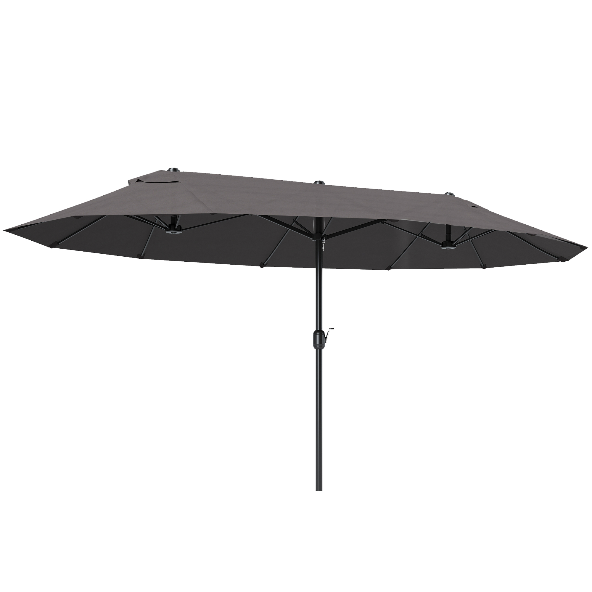 tIB6c519a9bb53e73.jpg Ombrellone Doppio da Giardino 4,6x2,7 m a 12 Stecche con Prese d'Aria e Manovella, Ombrellone per Esterni in Acciaio e Poliestere, Anti UV, Grigio - immagine 1