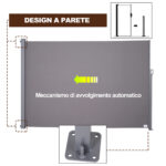 Tenda da Sole Laterale e Avvolgibile (3x1,6m) in Alluminio e Poliestere Imperemabile Anti-UV, per Vento/Privacy - immagine 4