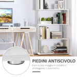 Libreria a 4 Ripiani Design Moderno in Legno e Metallo, Libreria Scaffale per Soggiorno, Studio, Ufficio, 80x30x145cm Bianca - immagine 6