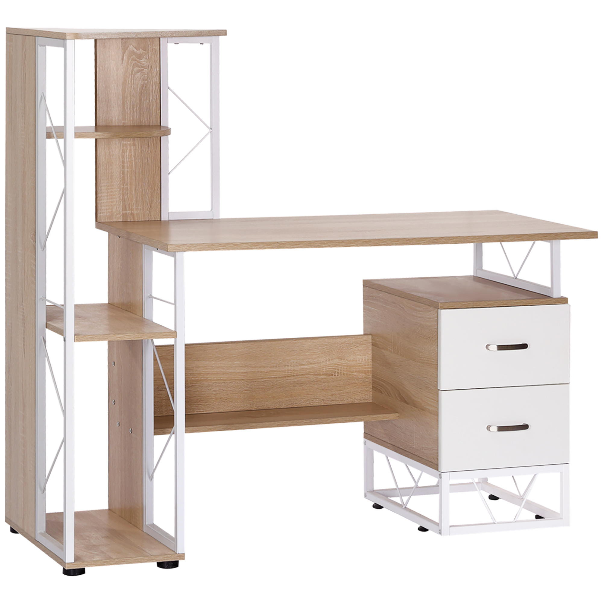 v6z2a0194970b4492.jpg Scrivania PC di Design Moderno con Scaffale 133 x 55 x 123cm - immagine 1