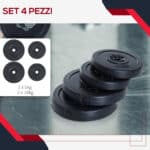 Set di 4 Dischi Pesi per Bilanciere e Manubri Peso Totale 30kg, 2x5kg e 2x10kg, Nero - immagine 4