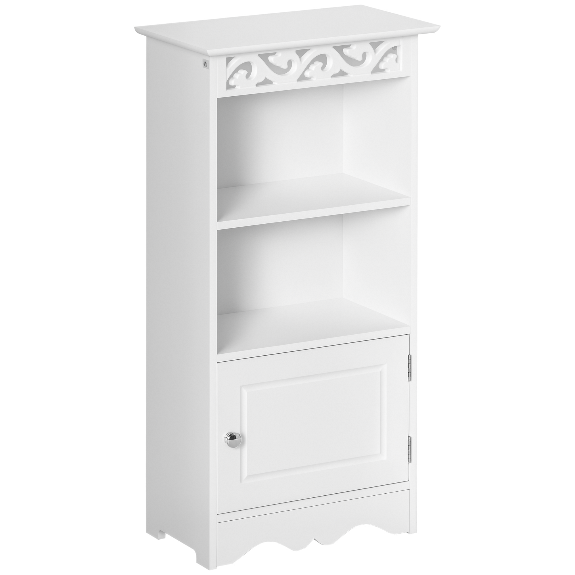 xLXb43198125f9d5e.png Mobiletto da terra e un Armadietto 2 Ripiani Anta in MDF Bianco Bagno MDF 40L x 23P x 80A cm Bianco - immagine 1
