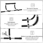 Barra per Trazioni Montaggio Senza Viti Barra per Addominali Max,110 kg - immagine 7