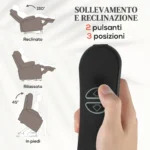 Poltrona Alzapersona Massaggiante e Reclinabile con 2 Tasche e Telecomando, 93x104x105 cm, Marrone Chiaro - immagine 11