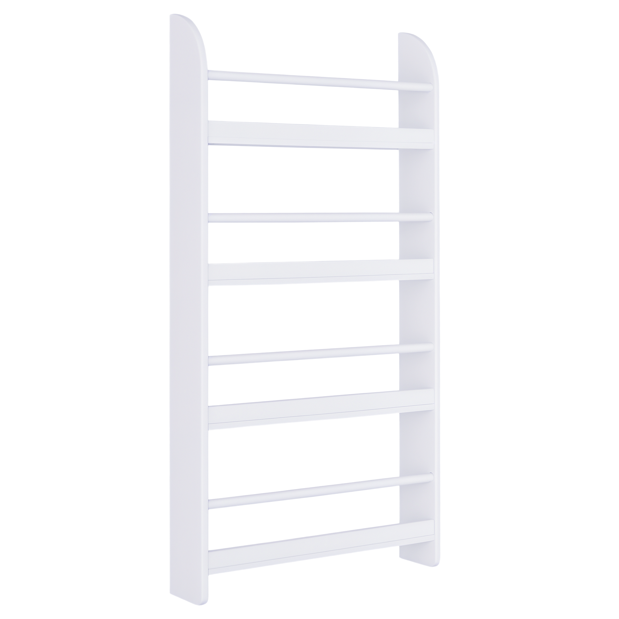 zbUd7d197e4e0d5fe.png Libreria da Parete con 4 Ripiani in Legno Bianco Impermeabile, Carico Massimo 30kg (59cm x 12cm x 113cm) - immagine 1