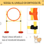 Set Agility Dog 3 Esercizi: Slalom, Ostacoli, Anello, per Addestramento Cani, Portatile, 2,5 kg, Giallo e Rosso - immagine 6