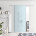 Porte Scorrevoli in Vetro Satinato da Interni con Binario B3 in Alluminio per Bagno Cucina Studio 205x90x0,8cm - immagine 7