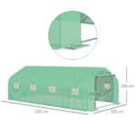Serra a Tunnel con 8 Finestrelle Laterali e Ingresso Avvolgibile, in PE e Acciaio, 6x3x2 m, Verde - immagine 3